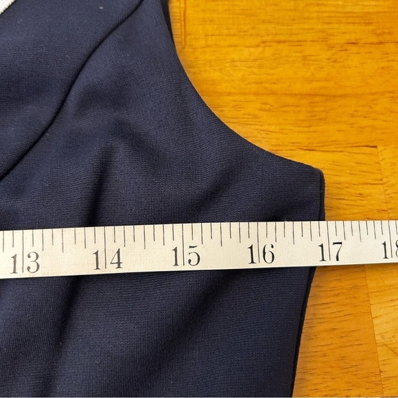 ELIZA J Sleeveless Sheath Dress in Navy & White - Picture 8 of 9